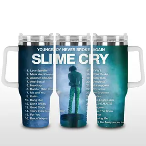 Young Boy Never Broke Again Slime Cry Album v1 Stainess Steel Tumbler, The Dreamers Tumbler , Vintage Music Merch Tumbler, Retro 90s Rap Style, New Album Gift For Fans