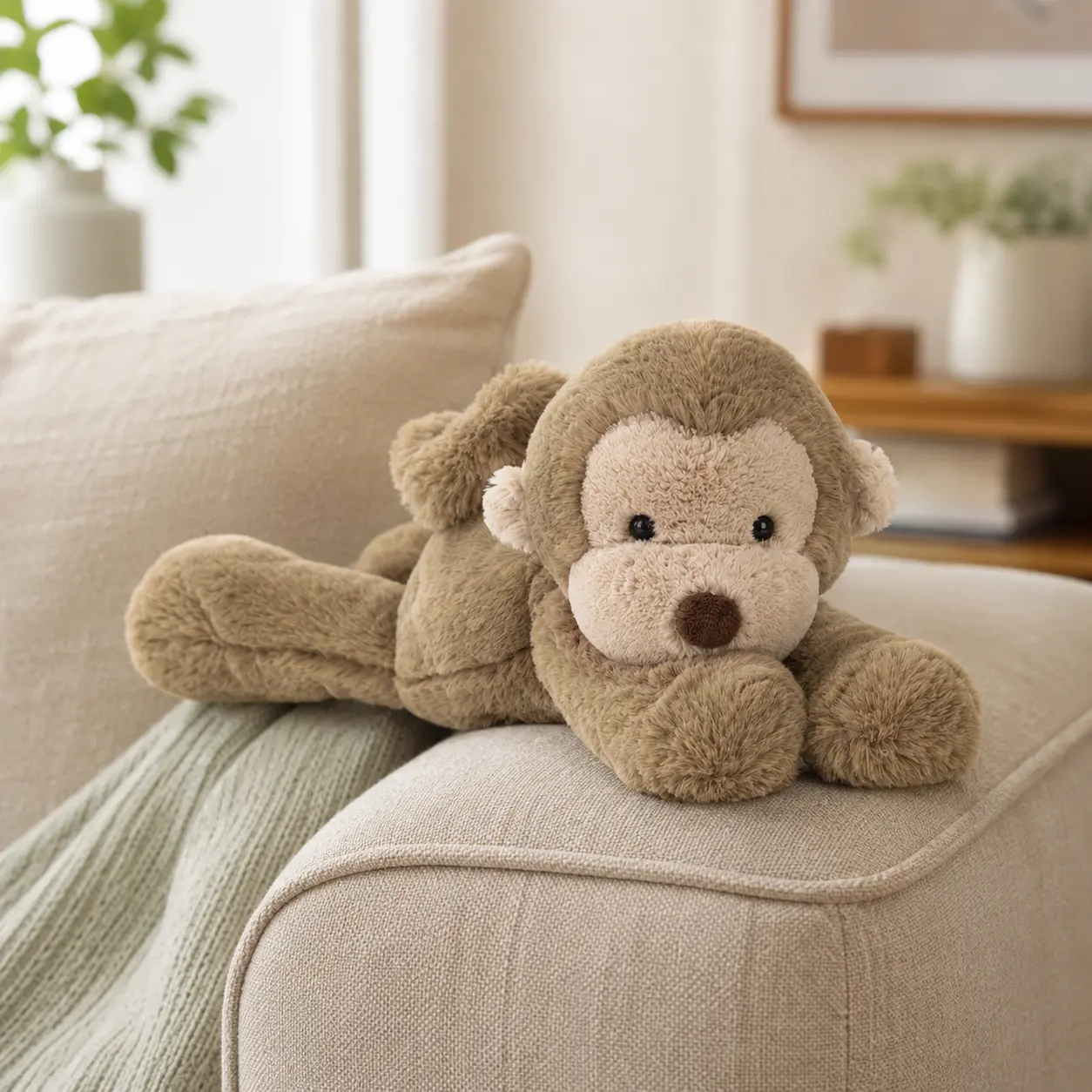 Jellycat Lazy Lounging Monkey Plush Toy – Ultra Soft Brown Stuffed Monkey with Long Arms, Cozy Gift for Kids and Collectors