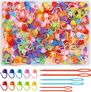 Stitch Markers Crochet Hook Markers with Large Eye Blunt Sewing ,Colorful Knitting Markers for Knitting Stitch Locking Clips Stitching Weaving Sewing Crafts (400Pcs/Mix Colors)