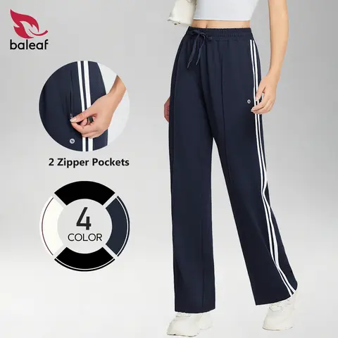 BALEAF Women's 27"/29" Track Pants Straight Leg Athletic Pants with Zipper Pockets Quick Dry Drawstring Workout Running Sweatpants Casual Lounge Gym Running Bottoms Active Activewear