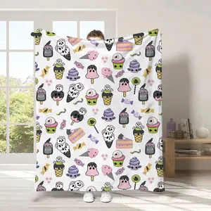 Oversized Spooky Treats Blankets Ultra Soft Fleece 60x80 Machine Washable Cozy Nights Ideal for Any Room