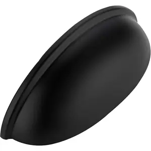10 Pack 3" Flat Black Drawer Pulls, 3 Inch Hole Center Cabinet Cup Pulls Kitchen Hardware Cabinet Handles Drawer Knobs