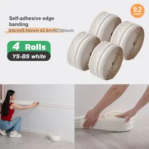 Floor Decorative Sticker, Self Adhesive Flexible Foam Molding Trim for Walls, 3D Wallpaper Border for Home and Office Decoration