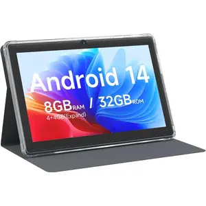 7 Inch Android 14 Tablet 8GB RAM 32GB ROM 1TB Expandable 1.6GHz Quad-Core 1024*600 IPS HD Touch Screen 5MP Camera WiFi Bluetooth Gaming Tablet