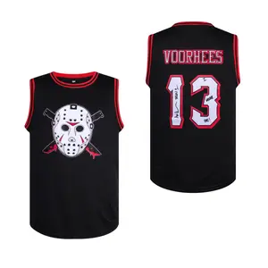 Men's Embroidered#13 Voorhees Basketball Jersey - Polyester Sports Tank Top with Crew Neck and Slight Stretch for Casual, Training, Outdoor Activities - All Seasons Athletic Sleeveless Shirt