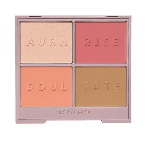Lucky Chick Mystic Halo Glow Makeup Palette – Pigmented Bronzer & Highlighter, Cream & Powder Face Palette, Long-Lasting Radiance