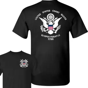 Semper Paratus United States Coast Guard 1790 T-Shirt, Patriotic Graphic Tee with Double-Sided Design, Perfect for Military Enthusiasts & Veterans