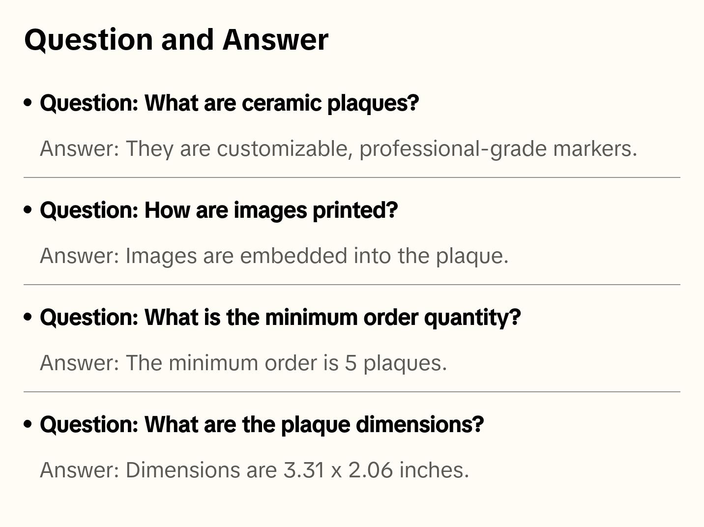 Custom Ceramic Plaques