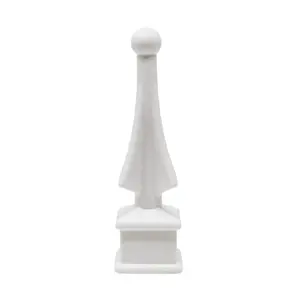 White Plastic 1/2" Four-Sided Spire Wing Tip Finial Fence Topper for Iron Picket Fence 1/2" posts