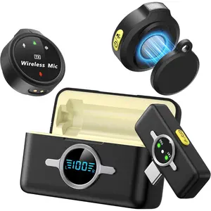 Lavalier Microphone for /Android, Lapel Mics with USB-C Plug-Play, Mini Mic with 2.4GHz Noise Cancellation,  Case Included, 300ft Range for Stream, Vlog,  and YouTube