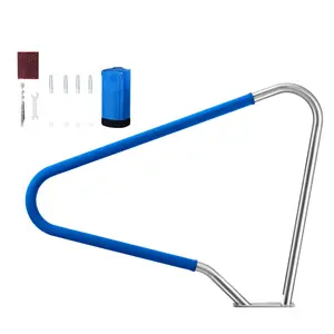 Pool Handrail System 48 X 36 Inch, Heavy Duty 304 Stainless Steel, 220 Lb Load Rating, Detachable Non Slip Sleeve, Complete Mounting Hardware, Weather Resistant Finish, Slip Resistant Grip, For Poolside, Water Parks, Spa Centers