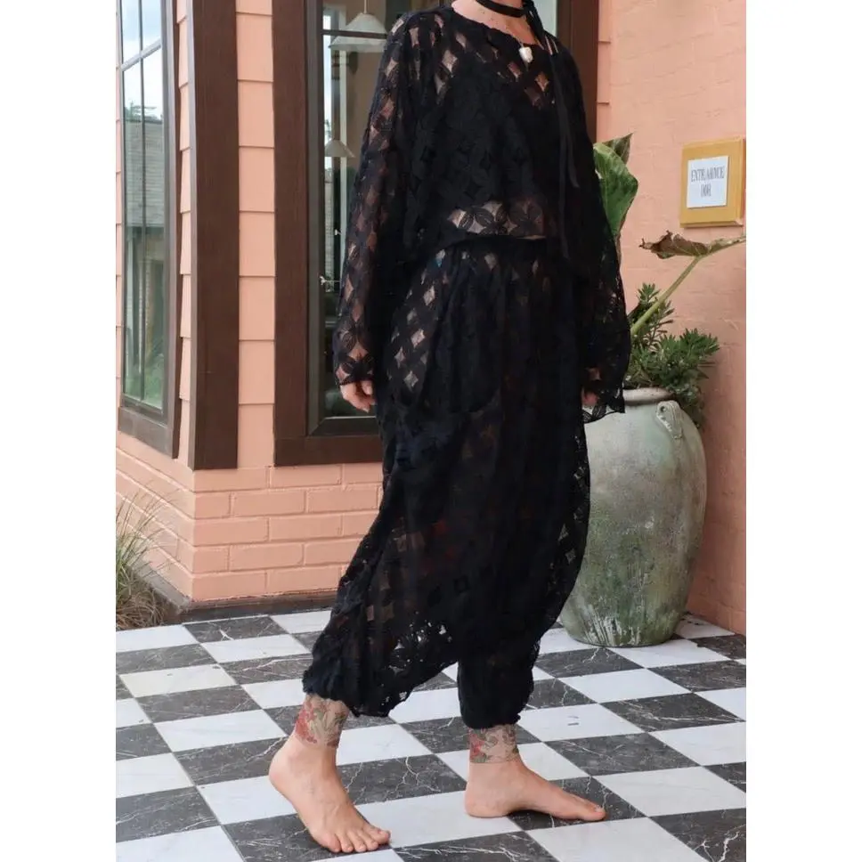 Black Crochet Be Still Harems - Kantha Bae