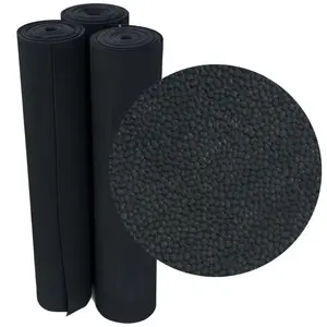 Rubber-Cal "Tuff-n-Lastic" Rubber Runner Mat - Black Rolled Rubber Flooring - 1/8 inch thick