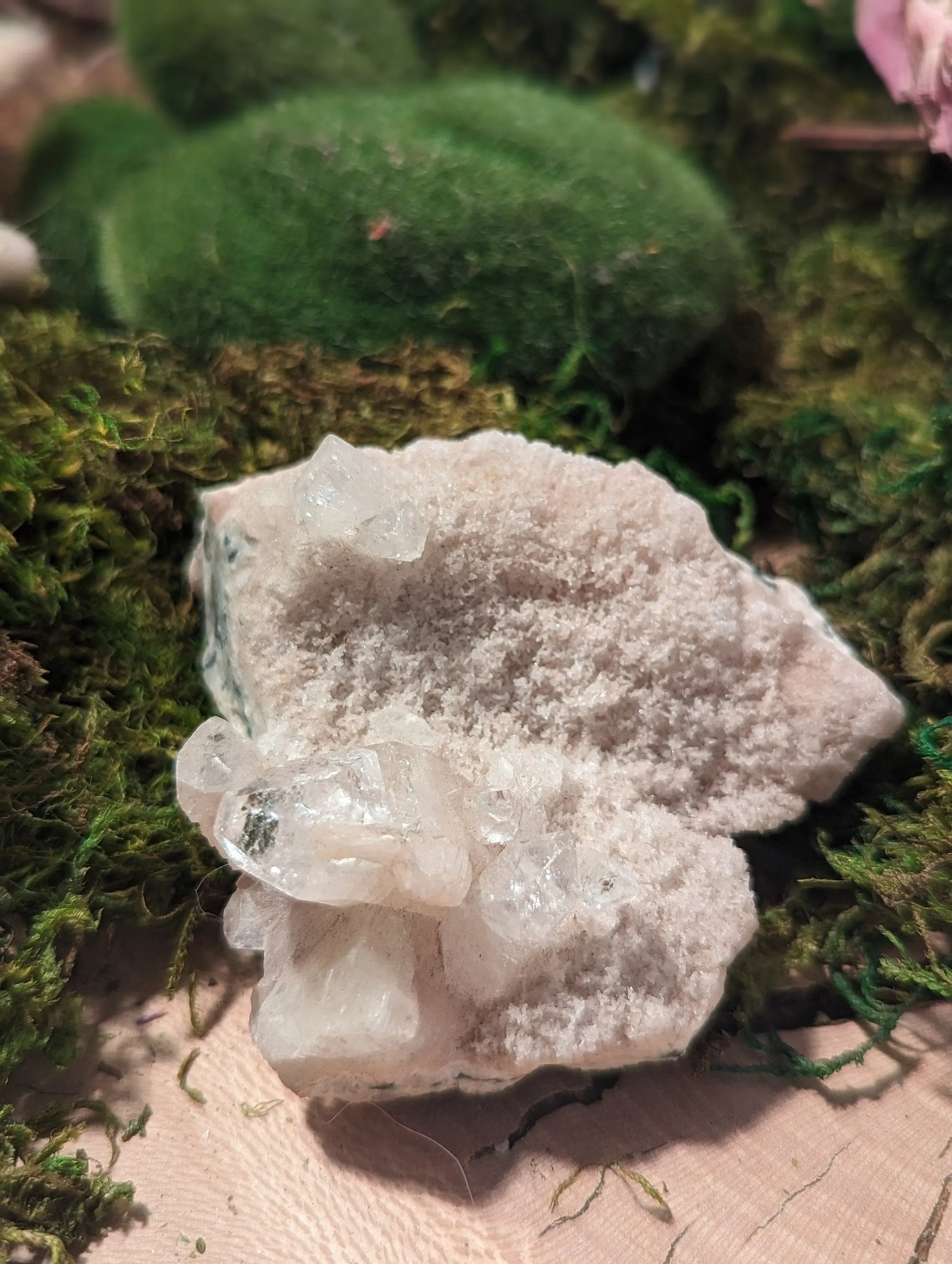 Beautiful Chalcedony Apophyllite Zeolite Specimen Sparkly Druzy Cluster Stilbite Chunk Natural Stone Healing Crystal Geode Manifestation