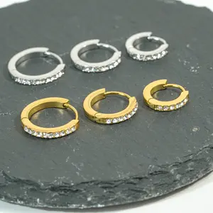 Stainless Steel Three-Piece Stud Earrings - Hypoallergenic, Adjustable Clasp, Available in Silver color & Golden, Perfect for Everyday Wear, Gift-Ready