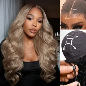 【NEW】Nadula 13x4 Ash Blonde Glow Body Wave Lace Frontal Wig Put On And Go Glueless Human Hair Wig with Drawstring Summervibes TikTokShopStockUp