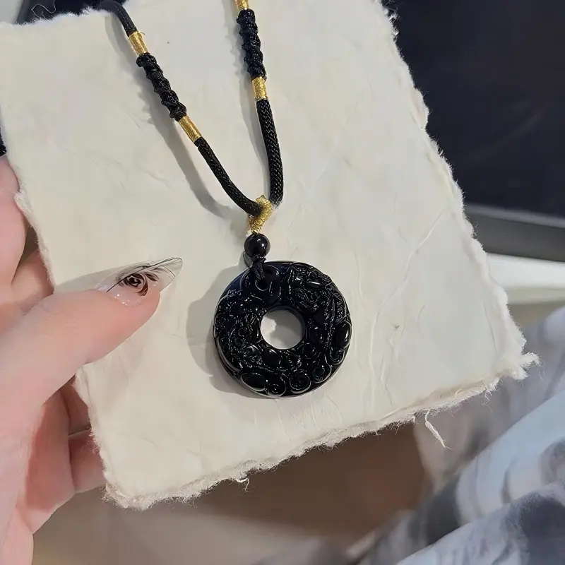 Obsidian Pixiu Safety Buckle Pendant | Attract Wealth and Treasure | Peace and Health | Ward Off Evil and Protect the Home | Career and Good Fortune