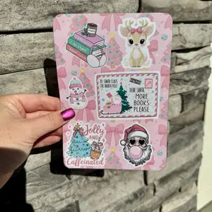 Pink Christmas Kindle Clear Case Insert