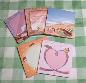 Bread Sticky Notes Set, Cute Bread Design, 7.2 x 7.2 cm, Office Stationery & Supplies