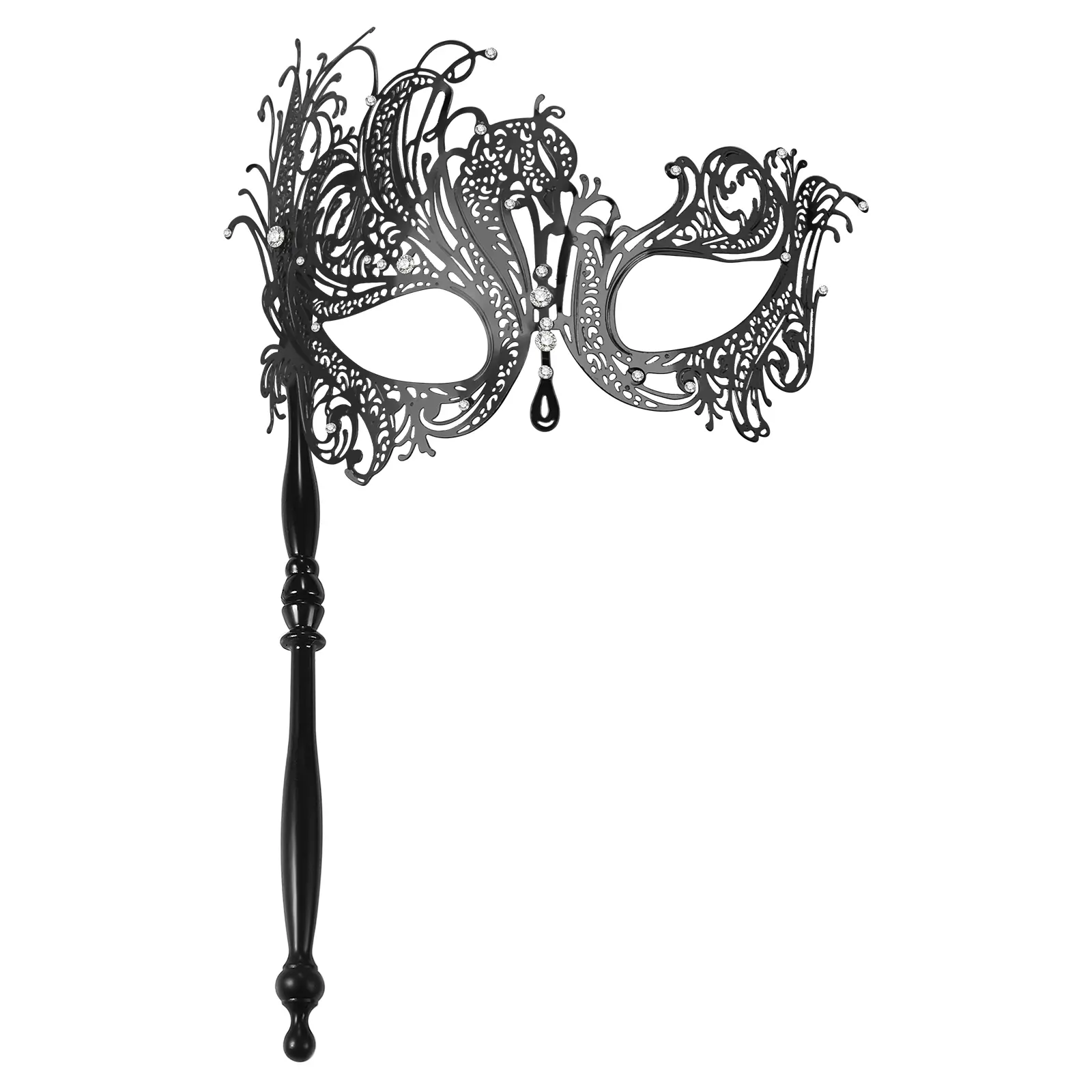 OIDEA Women's Venetian Rhinestone Metal Coating Masquerade Mask with Removable Handle - Lace, Comfortable, Lightweight Fashion Accessory for Halloween, Wedding, Gift (Fashion Accessories, Face Covering Masks), Masquerade Masks