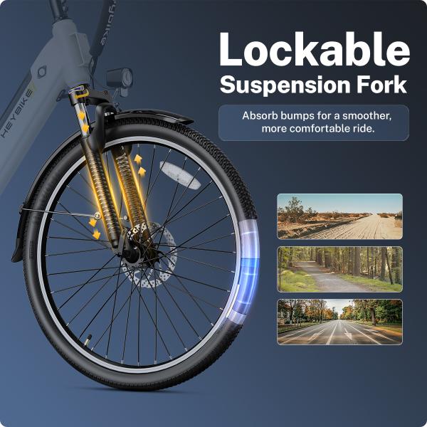HEYBIKE Cityscape 2.0 Electric Commuter Bike | 1200W Peak Motor | Up To 50 Miles Range | 468Wh Removable Battery | 26" Tires | 7-Speed Gearing | Comfortable City Cruiser | UL Certified