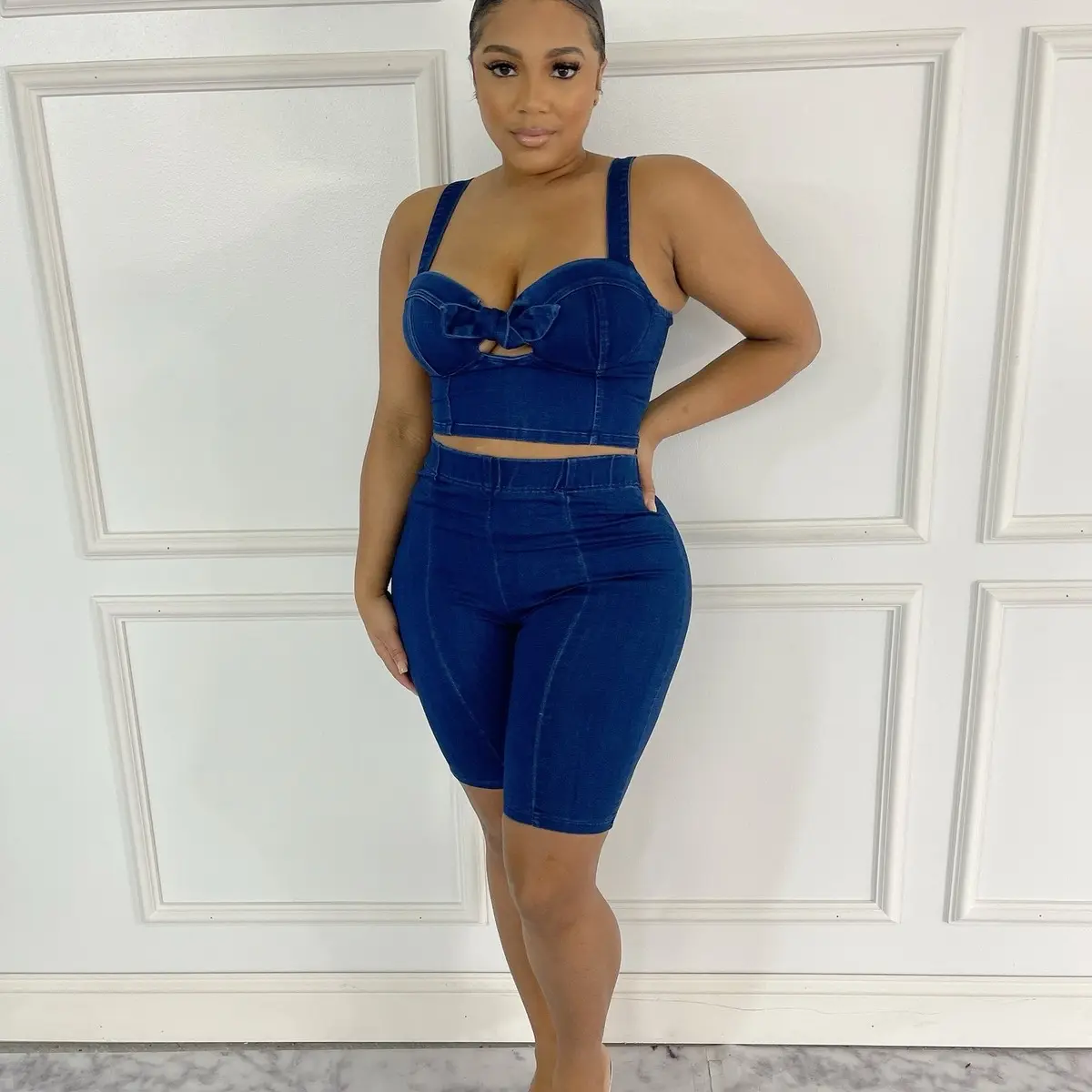 Denim Short Set