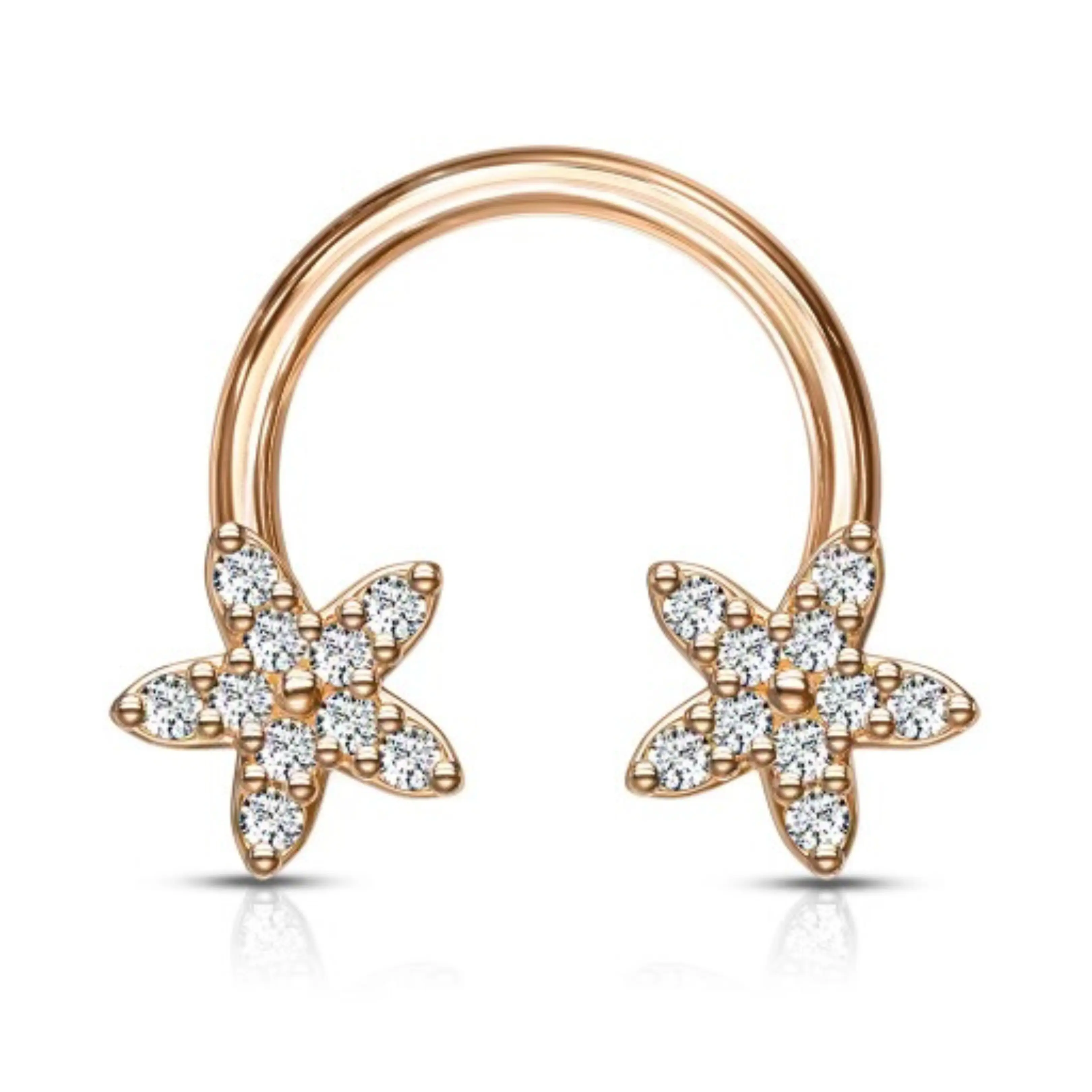 Statement Gold Flower Septum Piercing