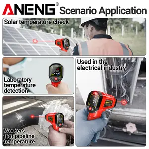 ANENG TH203 Digital Infrared Thermometer, 12:1 D:S Ratio Non-Contact Temp Gun with Adjustable Emissivity, Max Value Display, Ideal for Kitchen, BBQ, HVAC & Automotive Maintenance