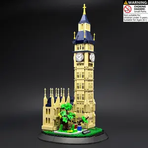 Iconic Big Ben Elizabeth Tower Building Blocks Architecture Model Kit, Blocks Set - Detailed Replica of London Landmark for Adult Collectors, Home Decor, Office Display & Gift, Intricate Gothic Design, Premium Bricks, Easy Assembly