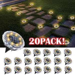 20/10 pcs Solar ground lights Solar Lights Outdoor Waterproof, Solar Garden Lights Landscape Lighting for Patio Pathway Lawn Yard Deck Driveway Walkway,  summergarden