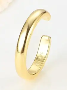 1 Pc Single Open-style Golden Foot Ring for Women Men Premium Malleable Copper with Smooth Polished Surface Fine Electroplated Finish Flexible Adjustable Opening Structure Minimalist Thin Band Design Low-key Delicate Texture Refined Elegant Temperament