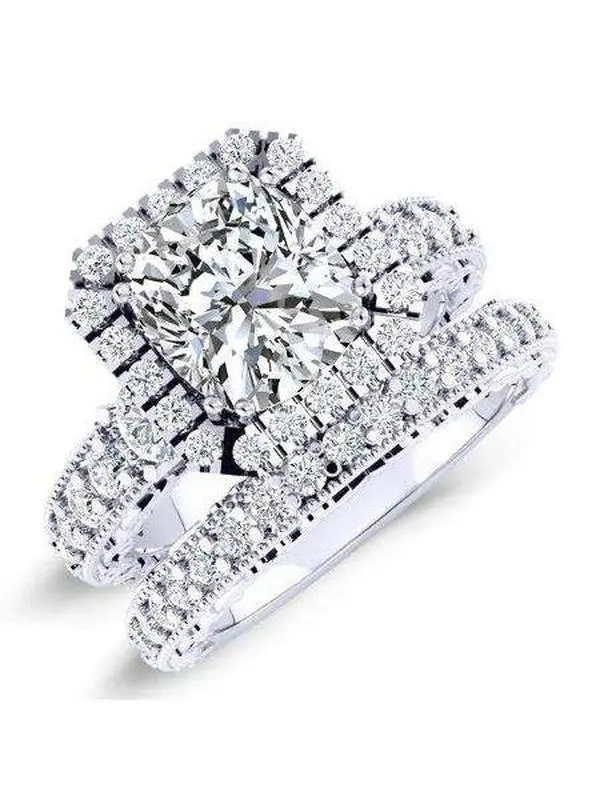 Canna - Cushion Moissanite Bridal Set