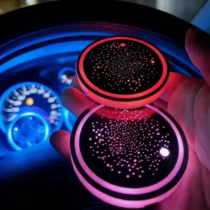 LED Cup Holder Lights for Car ,1PCS/2PCS/4PCS, Rechargeable 7 Color-Changing Light Up Cup Holder Insert Coasters, Car Accessories for Teens, Car Interior Accessory, Car Interior Decoration