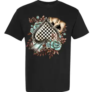 Ace of Spades on A comfort color T shirt Top Tshirt Shortsleeve