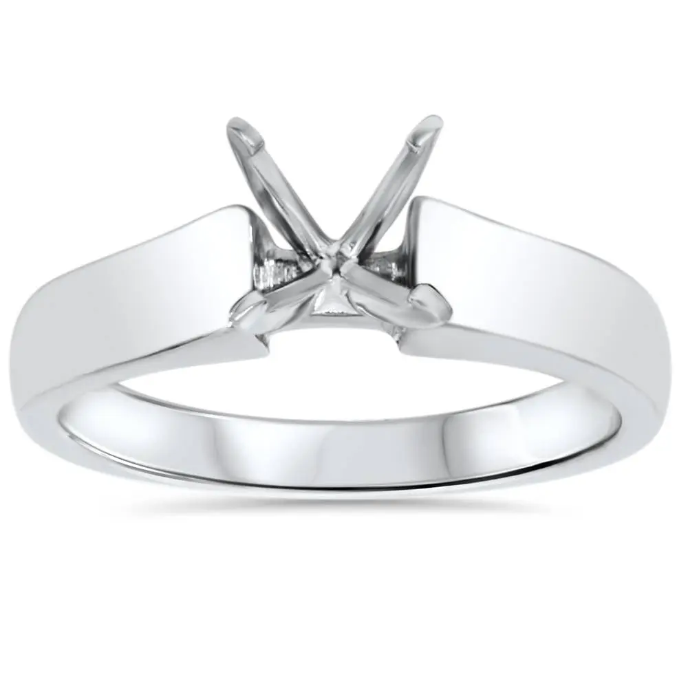 Cathedral Semi Mount Engagement Ring 14 Karat White Gold Setting Cathedral Semi Mount Engagement Ring 14 Karat White Gold Setting