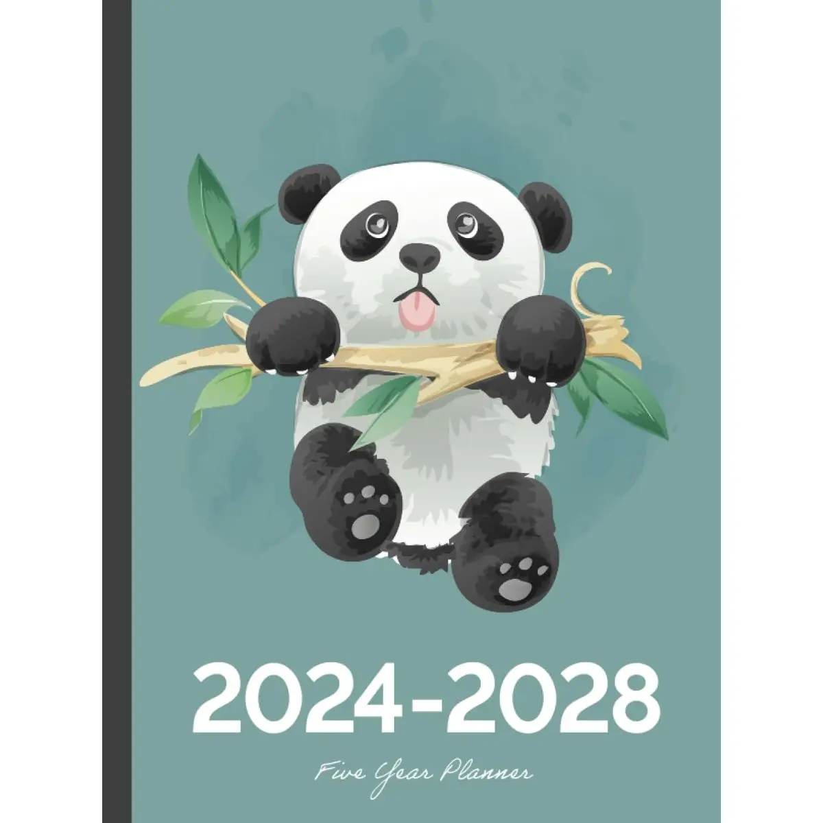 5 Year Monthly Planner 2024-2028 | Large | Cute Panda Hanging On (Hardcover): Calendar Book (US Federal Holidays, Moon Phases, Vision Board) Five Years / 60 Months: January 2024 – December 2028 Hardcover – August 31, 2023