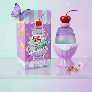Story of Love Ice Cream Perfume for Women 60ml, Sweet Vanilla Cherry Gourmand Eau de Parfum, Long Lasting Floral Fruity Fragrance, Cute Kawaii Ice Cream Bottle, Romantic Gift for Women, Daily Wear Perfume, Trendy Beauty Gift