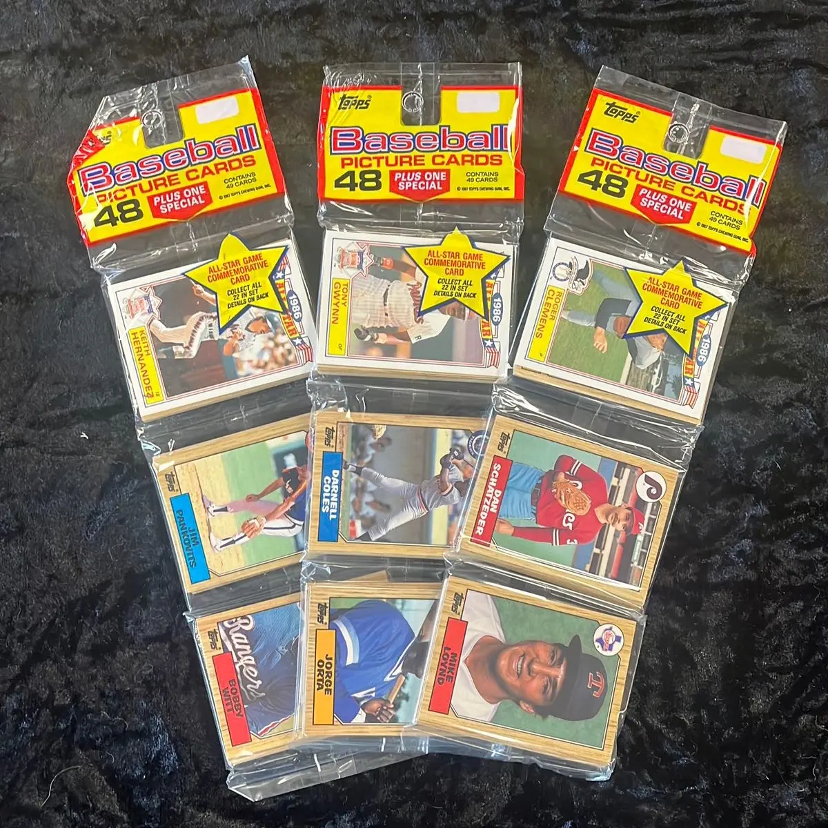 Three Rack Packs Of 1987 Topps Baseball Trading Cards