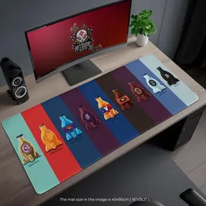Nuka-Cola Desk Mat - Fallout-Inspired Mouse Pad with Iconic Bottles Design, Gaming Table Cushion, Gift for Gamers, Desk Decor