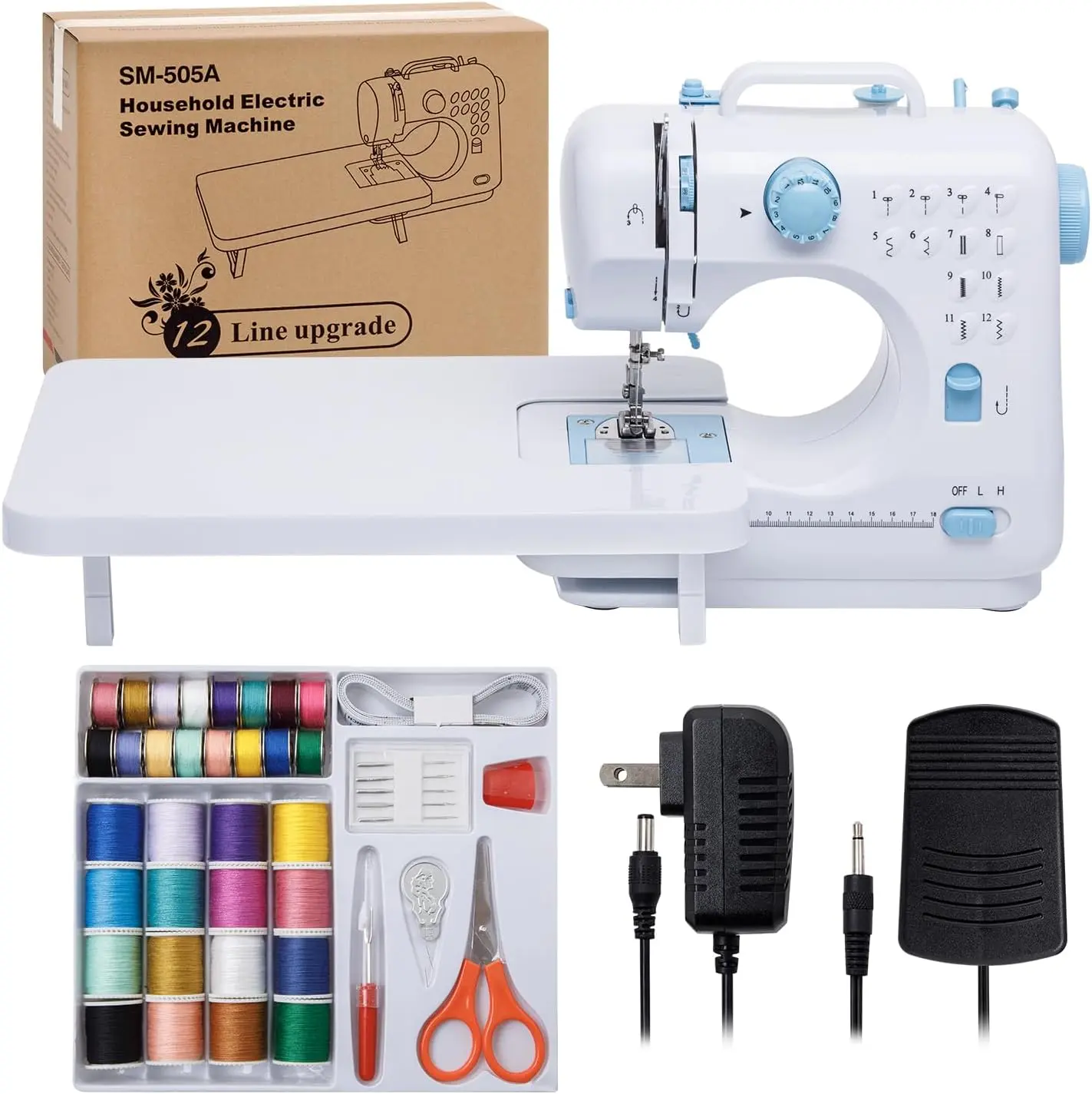 Sewing Machine for Beginners with Extension Table Mini Sewing MachinesKit Supplies 12 Built-in Stitches with Needles Assorted Thread Kit Starter KitEasiest for Adult and Kids Ages 8-12 Easy Sewing
