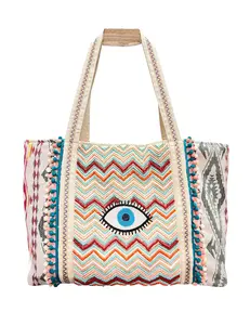 Eclectic Vision Beaded Tote Bag – Eye Motif
