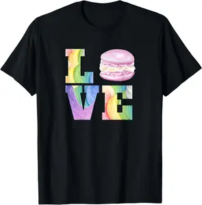 100% Cotton Love Macarons Cute Macaron Fashion T-Shirt