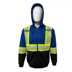 TUGLOW ROYAL BLUE WITH BLACK BOTTOM SAFETY SWEATER WITH HEAT PRESS REFLECTOR