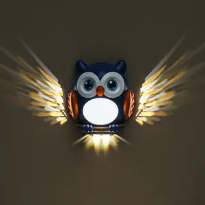 cool gadgets Owl LED Night Light with Flapping Wings Effect USB Rechargeable Motion Sensor Auto On/Off Lighting Modes & Magnetic Wall Mount for Kids Bedroom, Nursery, Living Room Cute Gift Idea Home Decor Whimsical Design Smooth Finish Decorative Lamp