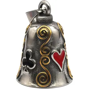 Lucky Ace of Spades Gremlin Ride Guardian Biker Bell Good Luck   Accessories for Men Women