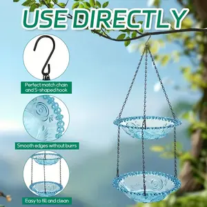 Suspension bird feeder, outdoor bird bath, garden decoration, courtyard farm, hummingbird-specific suspension bird feeder hanging decoration, outdoor balcony garden bird feeder, Hummingbird Feeders