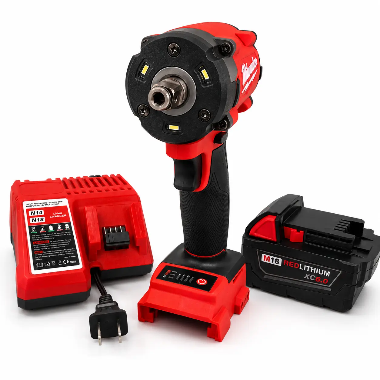 Milwaukee FIW212 18V Cordless Impact Wrench - 500Nm Brushless Motor, Battery & Charger Kit, Power Tool for Professional Use, Tough Jobs & Versatile Tasks, Batteries
