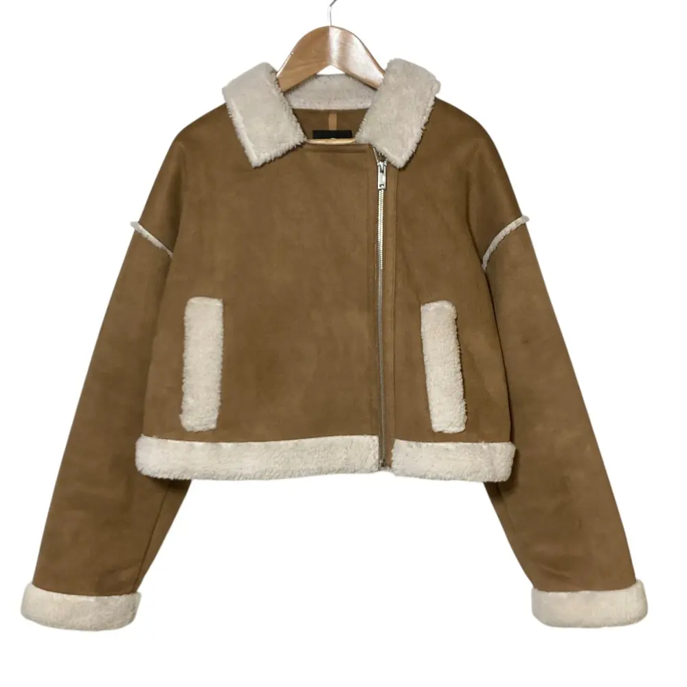 Pre-owned UGG Vegan Leather Small Leather Goods Faux Shearling Cropped Jacket