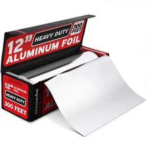 Stock Your Home Heavy Duty Aluminum Foil Roll, 300 FT x 12 Inches Wide Aluminum Foil Heavy Duty Rolls, Heavy Duty Foil with Easy Tear Dispenser, Premium Tinfoil Roll to Wrap & Store Food, Silver