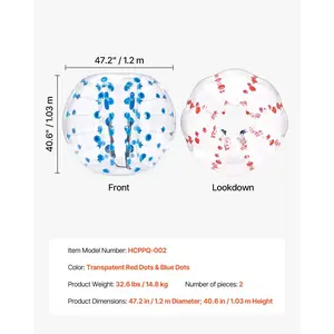 VEVOR Inflatable Bumper Balls 2-Pack, 4FT/1.2M Body Sumo Zorb Balls for Teen Adult, 0.8mm Thick PVC Human Hamster Bubble Balls for Outdoor Team Gaming Play, Bumper Bopper Toys for Garden, Yard, Park